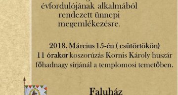 Koszorúzás, ünnepi megemlékezés