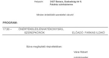 Önismereti Klub – Előadás