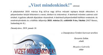 Rajz és festménypályázat a víz világnapja alkalmából