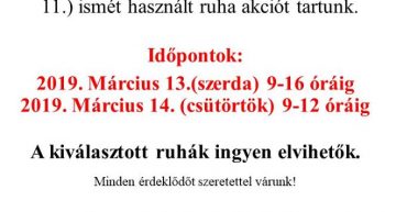Használtruha akció az ÖNO-ban